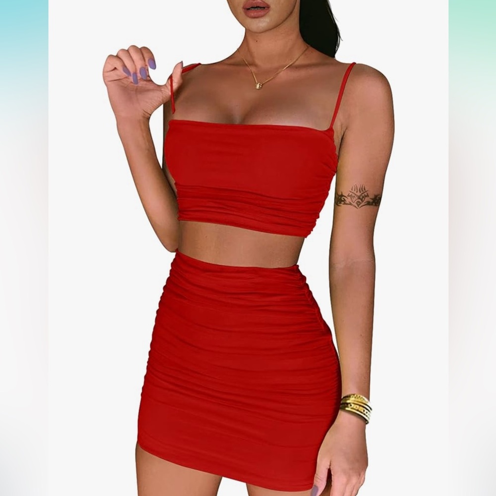 Red Two Piece Set